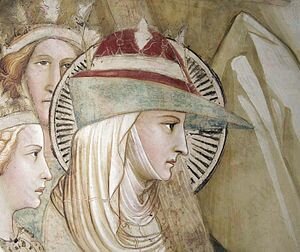 St. Helena wearing a bycocket