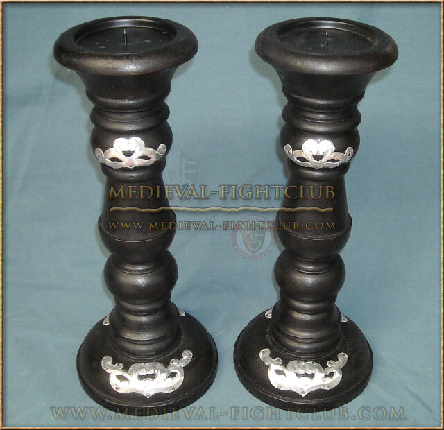 Black & silver candle holder