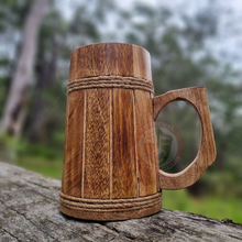 wooden ale tankard